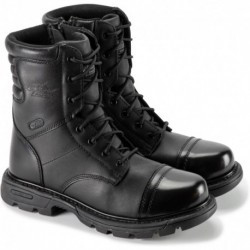 GEN-Flex2 8” Side-Zip Black Tactical Boots for Men and Women - High-Shine Leather Heel & Toe with Go