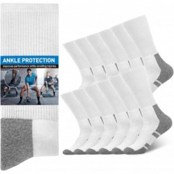 Men's 12 Pairs Seamless Cushioned Combed Cotton Athletic Crew Socks