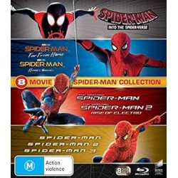 Spider-man - 8 MOVIE PACK Collection Box Set Blu-ray Into The Spider-Verse Far From Home Homecoming