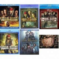 Pirates of The Caribbean 5 Blu Ray Collection One 1 Two 2 Three 3 Four 4 Five 5 Johnny Depp Includes