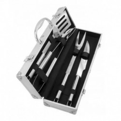 Kit Parrillero Bbq Asados 4 Utensilios C