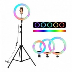 Aro Multi Colores Luz Lampara Led 26cm