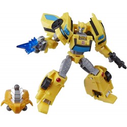 Action Figure Transformers Toys Cyberverse Deluxe Class Bumblebee Sting Shot Attack Move and Build-A Piece for Kids Ages 6 Up 5-inch