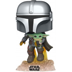 Funko Pop! Star Wars: The Mandalorian - Mandalorian Flying with The Child