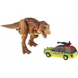 Action Figure Transformers Generations Collaborative: Jurassic Park Mash-Up Tyrannocon Rex & Autobot JP93 Ages 8 and Up