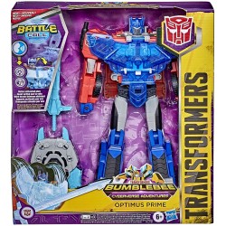 Action Figure Transformers Bumblebee Cyberverse Adventures Battle Call Officer Class Optimus Prime, Voice Activated Lights and Sounds, Ages 6 Up 10-inch