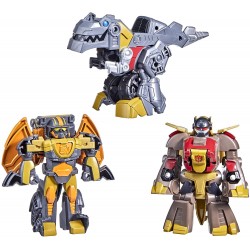 Action Figure Transformers Dinobot Adventures Squad Grimlock, Snarl, and Predaking 3-Pack Converting Figures, 4.5-Inch Toys, Ages 3 Up