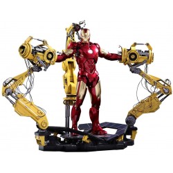 Action Figure Hot Toys Marvel Iron Man 2 Mark IV Diecast Figure with Suit-up Gantry 1/6 Scale Set