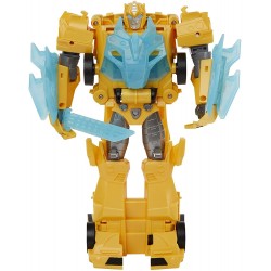 Transformers Toys Bumblebee Cyberverse Adventures Dinobots Unite Roll N' Change Bumblebee Push-to-Convert Action Figure, 6 and Up, 10-inch , Yellow