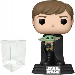 Figura Star Wars Luke Child Funko Pop Protector Bundle Mandalorian Figurine 3.75 Inch PET Clear Plastic Case for Collectible