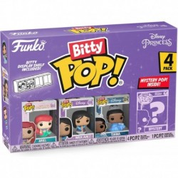 Bitty Pop! Disney Princess Mini Collectible Toys 4-Pack - Ariel, Mulan, Tiana & Mystery Chase Figure